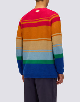 JERSEY DE CUELLO REDONDO CON RAYAS MULTICOLORES PARA HOMBRE
