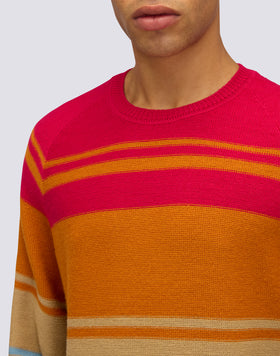 JERSEY DE CUELLO REDONDO CON RAYAS MULTICOLORES PARA HOMBRE