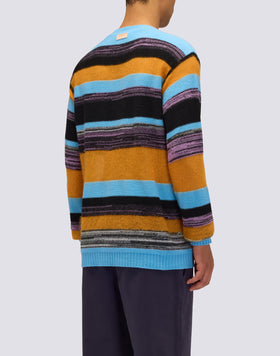JERSEY DE CUELLO REDONDO CON MOTIVO DE RAYAS MULTICOLORES PARA HOMBRE