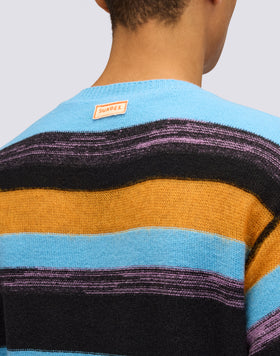 JERSEY DE CUELLO REDONDO CON MOTIVO DE RAYAS MULTICOLORES PARA HOMBRE