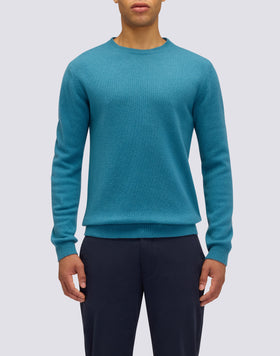 JERSEY DE CUELLO REDONDO PARA HOMBRE EN MEZCLA DE LANA