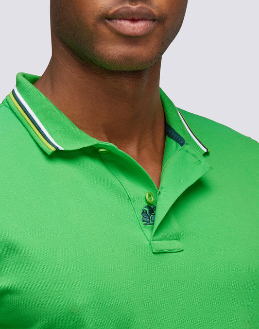 BRICE COTTON PIQUÉ POLO SHIRT WITH TRICOLOUR DETAILS