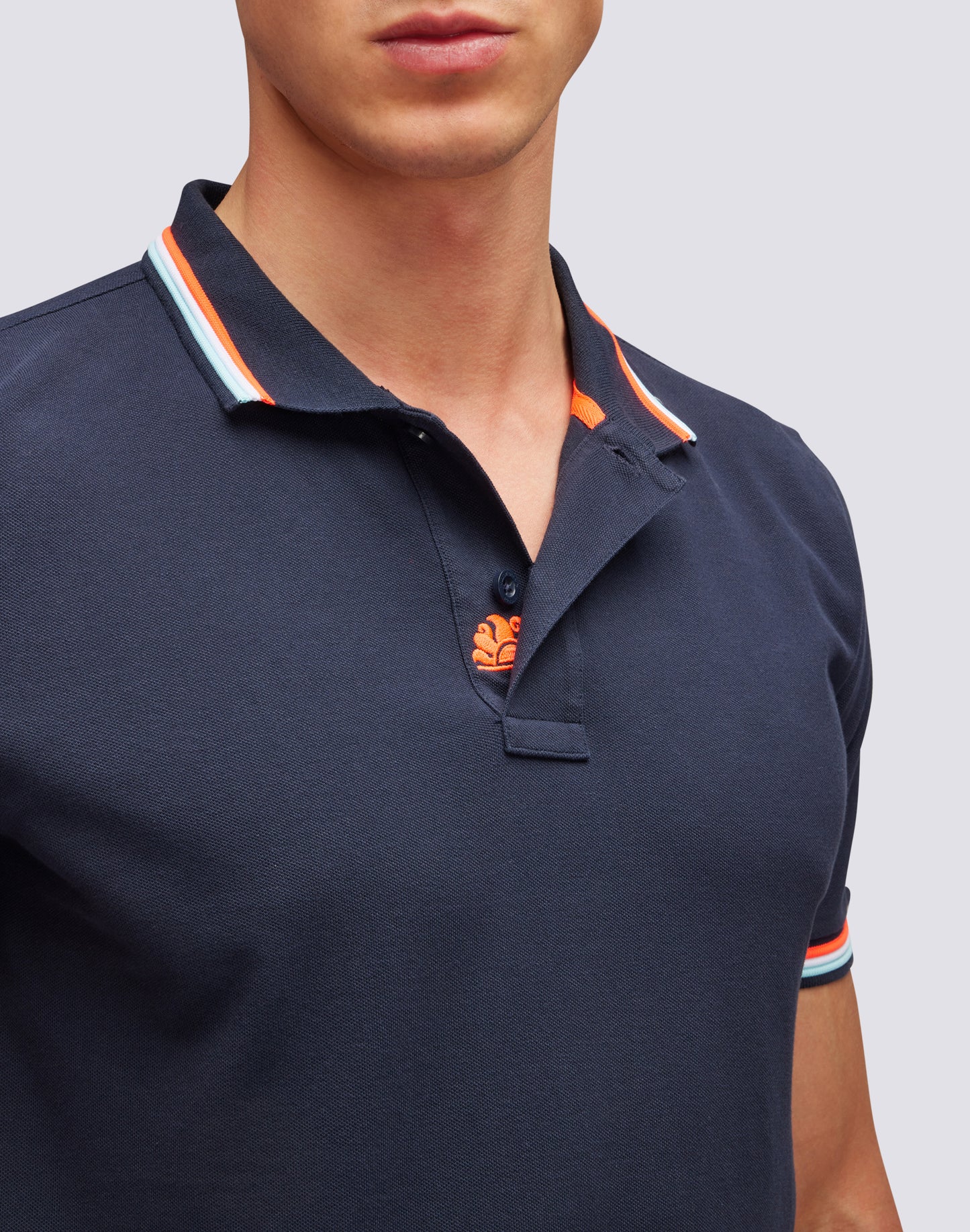 BRICE COTTON PIQUÉ POLO SHIRT WITH TRICOLOUR DETAILS