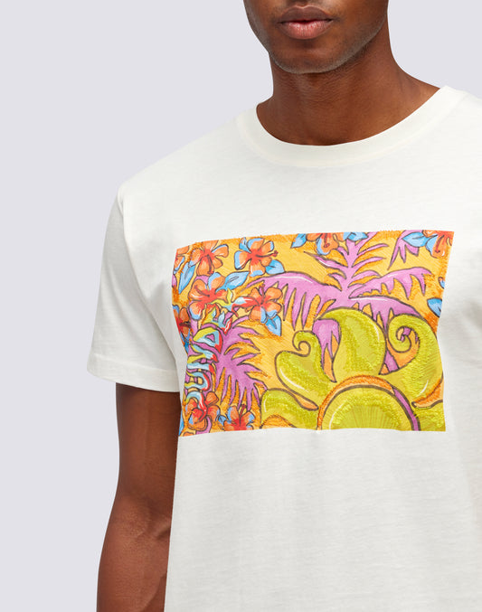 T-SHIRT AVEC IMPRIMÉ ET BRODERIE