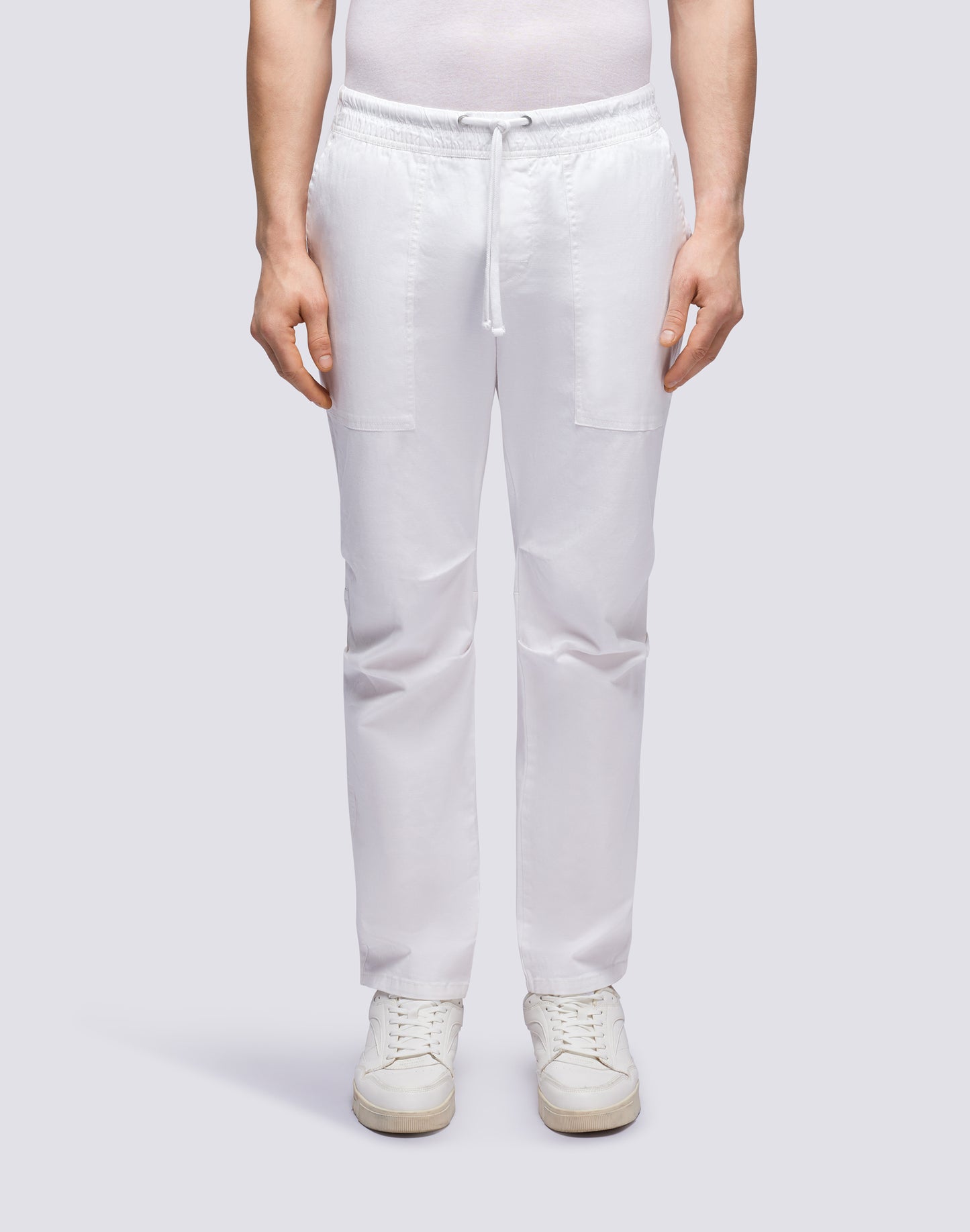 PANTALONI IN TWILL ELASTICIZZATI