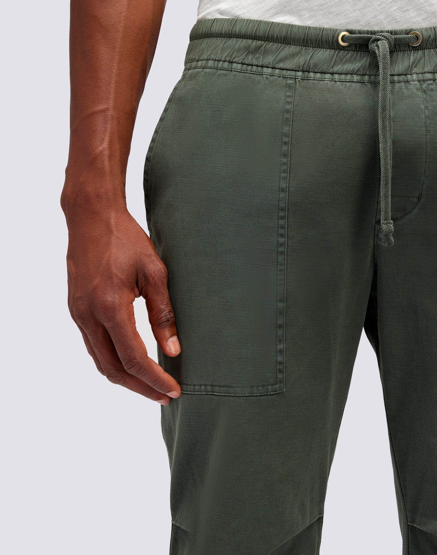 PANTALONI IN TWILL ELASTICIZZATI