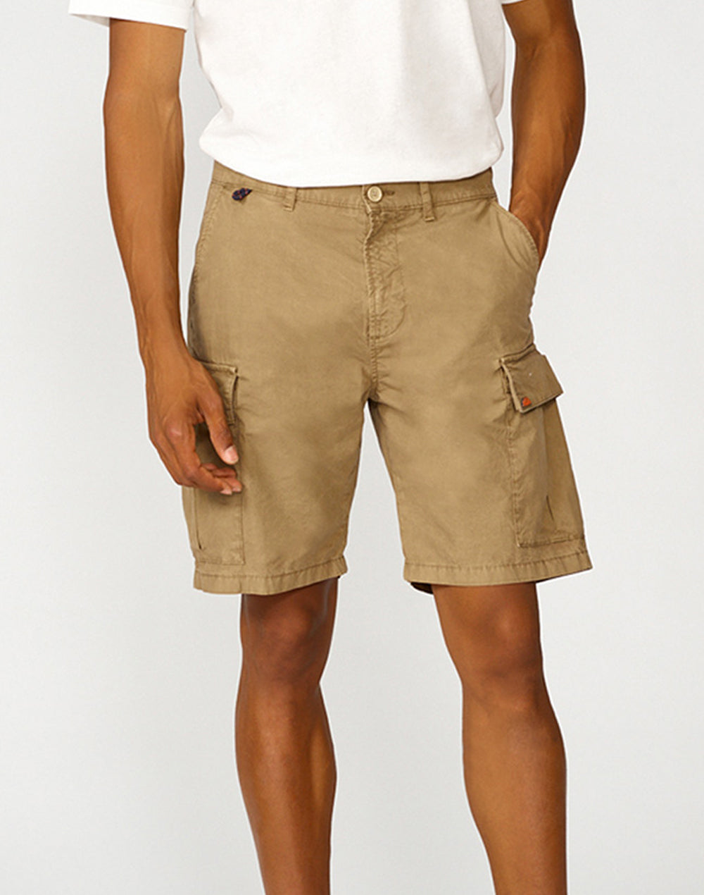 CARGO SHORTS IN GARMENT-DYED FABRIC WITH RAINBOW