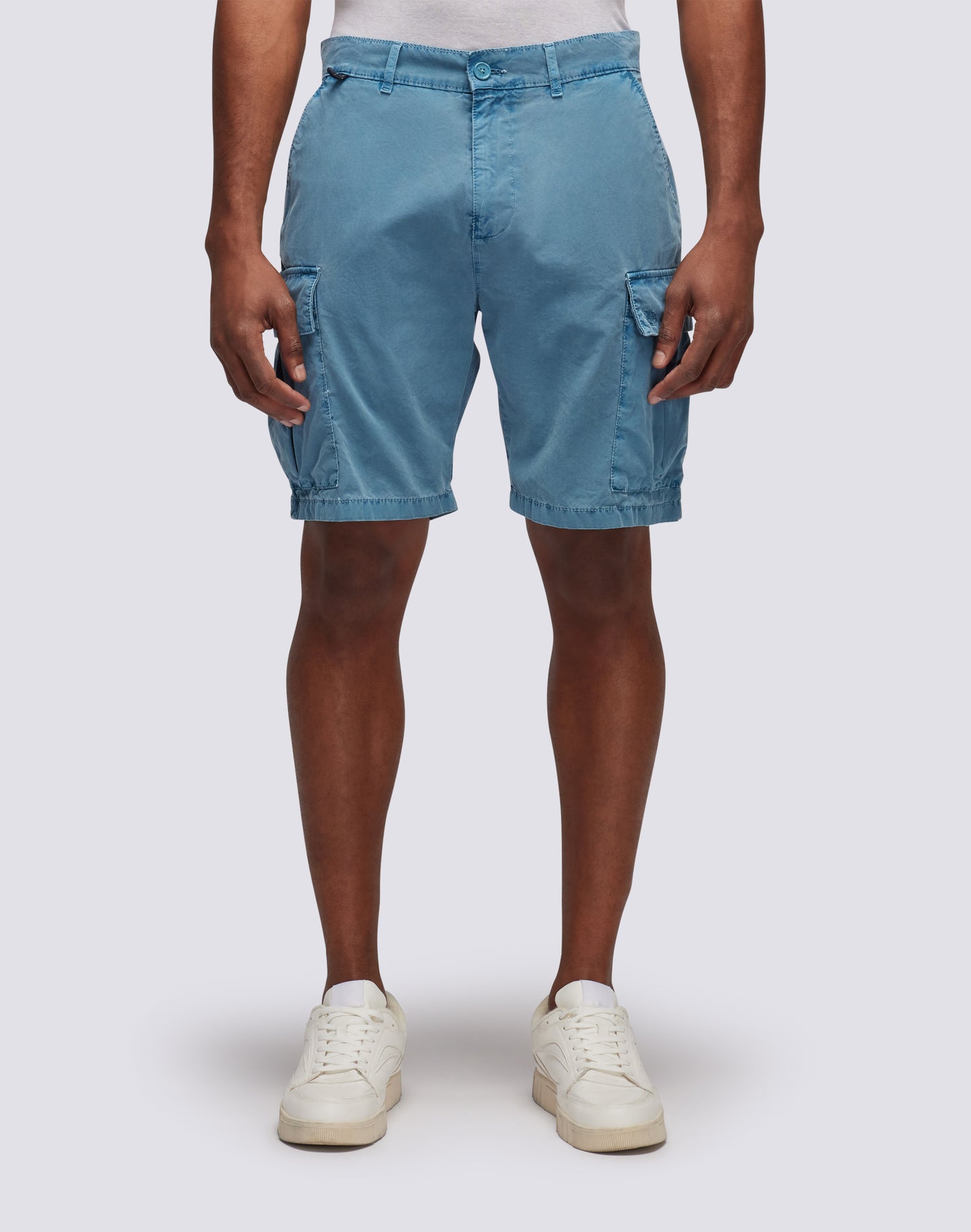 CARGO SHORTS IN GARMENT-DYED FABRIC WITH RAINBOW