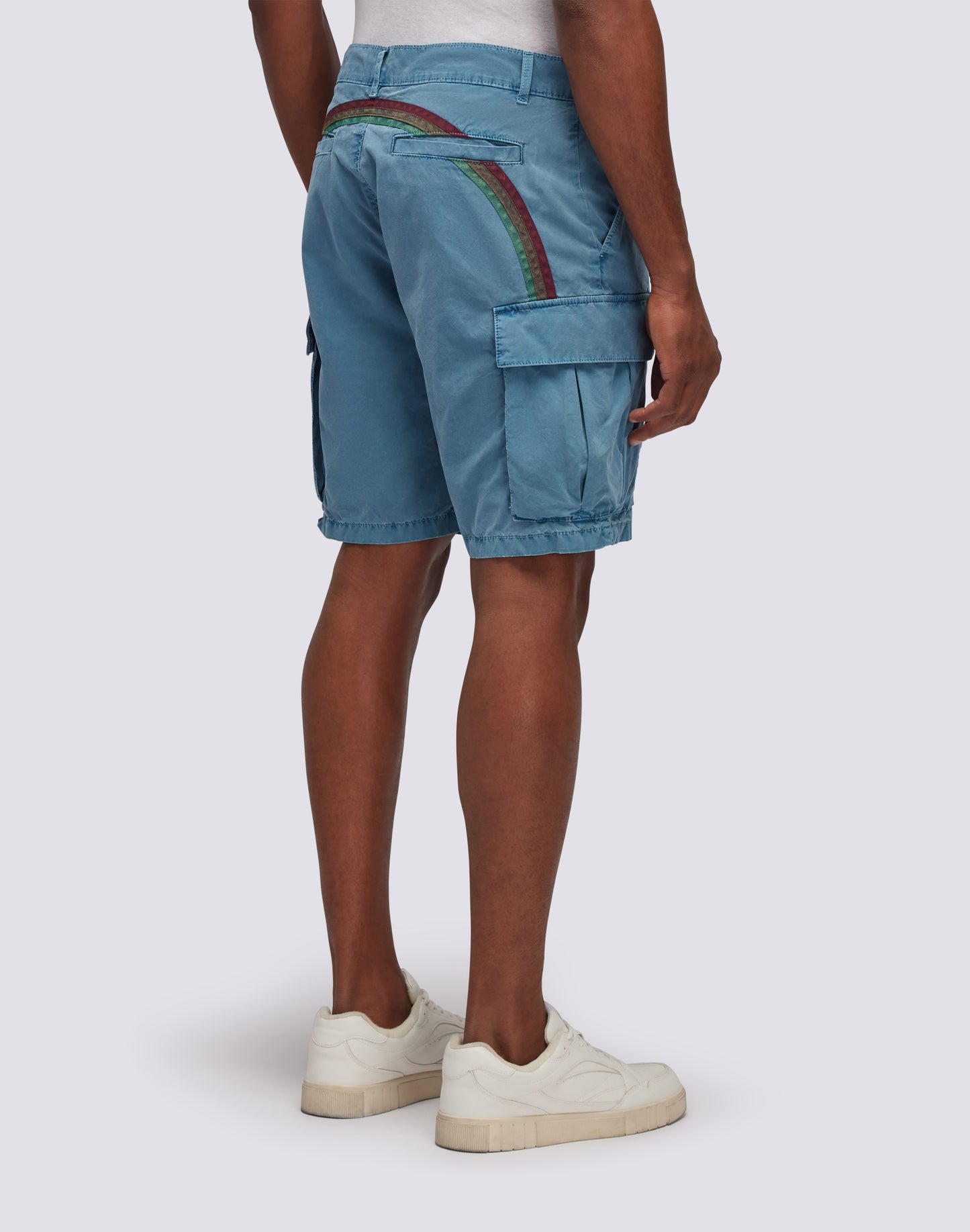 CARGO SHORTS IN GARMENT-DYED FABRIC WITH RAINBOW