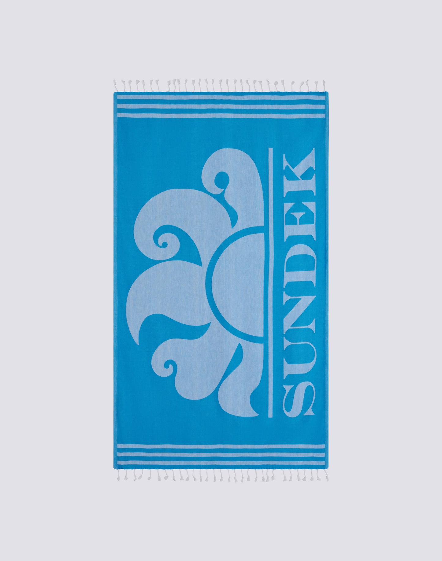 FOUTA JACQUARD BEACH TOWEL WITH LOGO