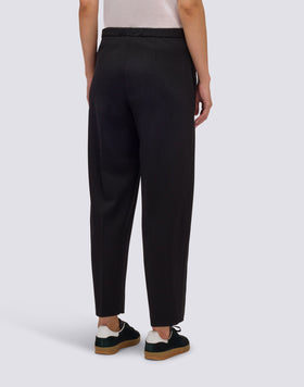 PANTALONES LARGOS DE MUJER DE PUNTO MILÁN CON CINTURA SEMIELÁSTICA