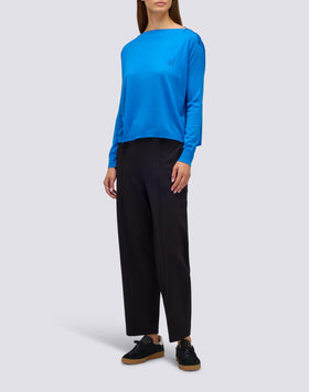 PANTALONES LARGOS DE MUJER DE PUNTO MILÁN CON CINTURA SEMIELÁSTICA