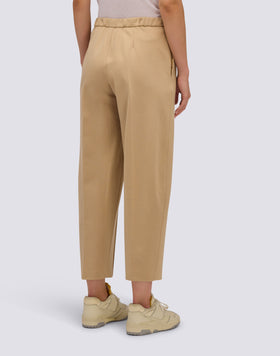 PANTALONES LARGOS DE MUJER DE PUNTO MILÁN CON CINTURA SEMIELÁSTICA