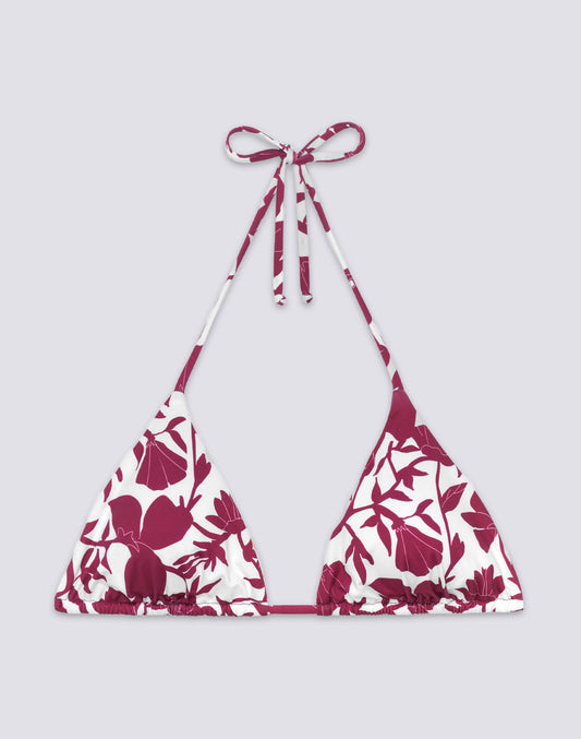 JENNIFER - HAUT DE MAILLOT DE BAIN TRIANGLE RÉGLABLE IMPRIMÉ PATCHY FLOWERS