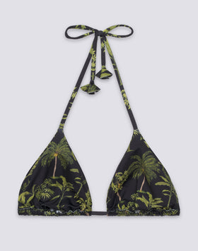 JENNIFER - HAUT DE MAILLOT DE BAIN TRIANGLE MOTIF BOTANIQUE