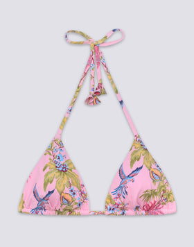 JENNIFER - SWEET PARROT PRINT TRIANGLE BIKINI TOP