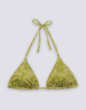 JENNIFER - HIBI PAISLEY PRINT TRIANGLE BIKINI TOP