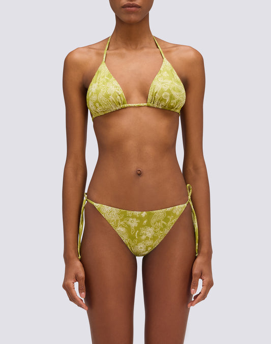 JENNIFER - HIBI PAISLEY PRINT TRIANGLE BIKINI TOP