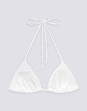 JENNIFER - HAUT DE MAILLOT DE BAIN TRIANGLE EN ÉPONGE AVEC LACETS RÉGLABLES ET MOTIF SK23