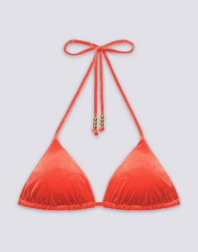 JENNIFER - ADJUSTABLE VELVET TRIANGLE BIKINI TOP