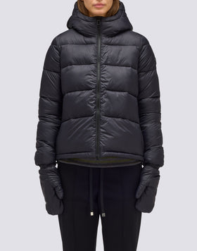 CHAQUETA CORTA ACOLCHADA CON CAPUCHA PARA MUJER