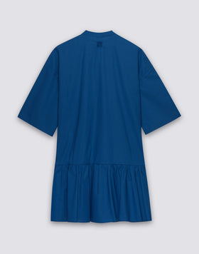 ROBE COURTE ASYMÉTRIQUE POUR FEMME EN POPELINE DE COTON