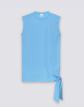 WOMEN'S MINI DRESS IN COTTON JERSEY WITH SIDE KNOT
