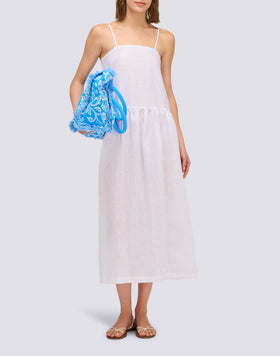 VESTIDO LARGO DE LINO CON Aberturas LATERALES