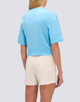 T-SHIRT DONNA CROP BOXY FIT CON NODO