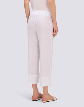 PANTALON LONG EN LIN POUR FEMME AVEC TAILLE ÉLASTIQUE