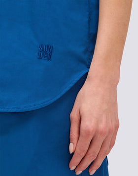 CAMICIA DONNA SMANICATA IN COTONE POPELINE