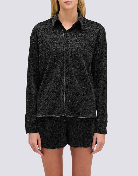 CHEMISE À MANCHES LONGUES POUR FEMME EN LUREX