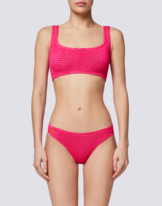 TOP BRA IN EMBOSSED FABRIC