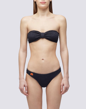 EMBOSSED FABRIC CULOTTE BOTTOMS