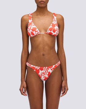 MARVA - TOP DE BIKINI TRIANGULAR AMERICANO CON ESTAMPADO PATCHY FLOWERS