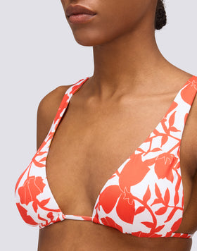 MARVA - TOP DE BIKINI TRIANGULAR AMERICANO CON ESTAMPADO PATCHY FLOWERS