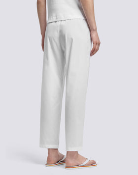 PANTALON LONG FEMME CIGARETTE EN POPELINE DE COTON