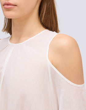 ABITO CORTO CON SPALLE SCOPERTE IN VOILE DI COTONE