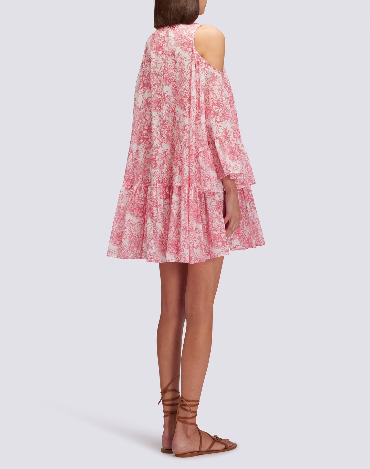 SHORT DRESS WITH BARE SHOULDERS FLEUR DE JOIE PRINT