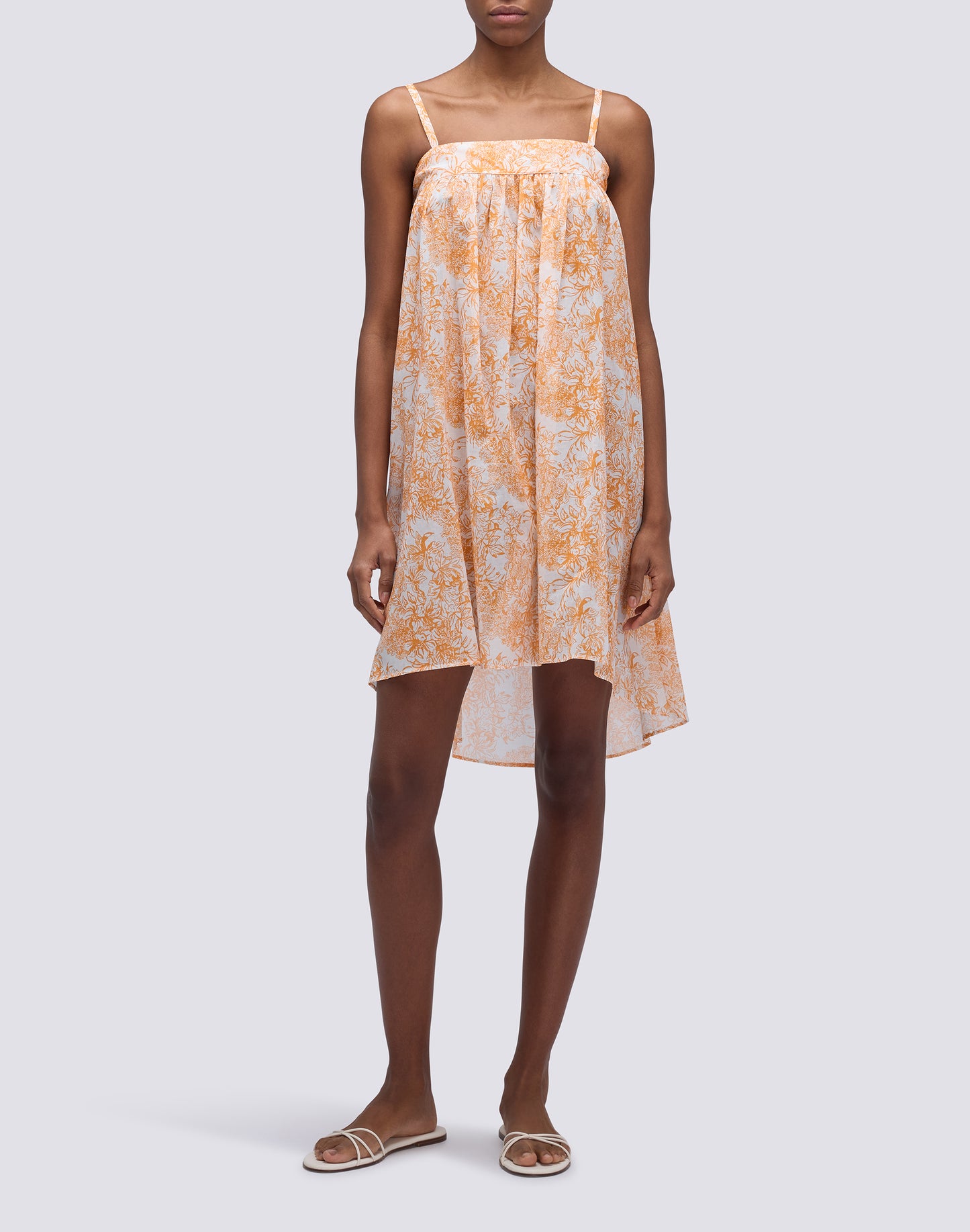 FLEUR DE JOIE PRINT COTTON VOILE SHORT DRESS