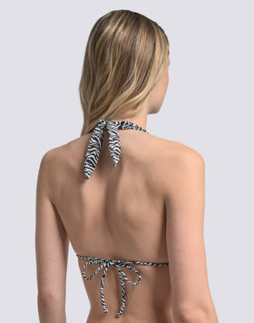 HILA - AMERICAN TRIANGLE BIKINI TOP WITH ZEBRA PRINT