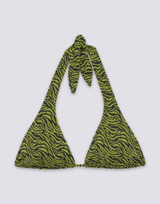 HILA - HAUT DE MAILLOT DE BAIN  TRIANGLE AMÉRICAIN MOTIF ZÉBRÉ