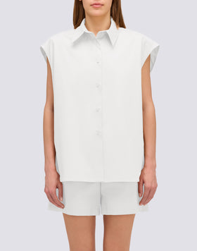 CAMISA DE POPELINA SIN MANGAS