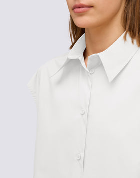 CAMISA DE POPELINA SIN MANGAS