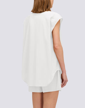 CAMISA DE POPELINA SIN MANGAS
