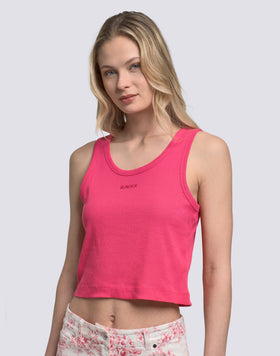 CROP TANK TOP WITH EMBROIDERED LOGO