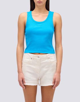 CROP TANK TOP WITH EMBROIDERED LOGO