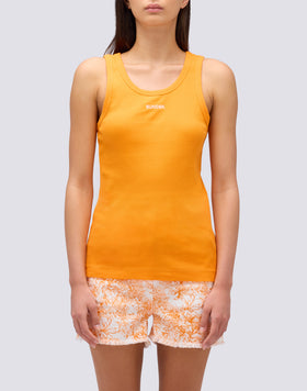 RIBBED TANK TOP WITH EMBROIDERED LOGO