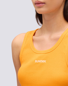 RIBBED TANK TOP WITH EMBROIDERED LOGO