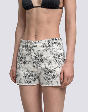 SHORT FEMME À MOTIFS ROSE DE JOIE